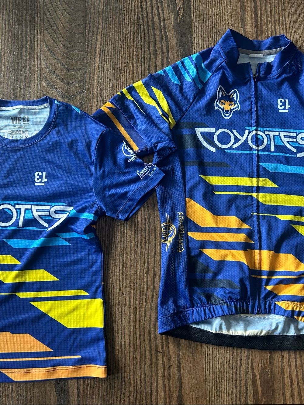 AMO Kids Blue & Yellow Coyotes Cycling Jersey and Tee Set